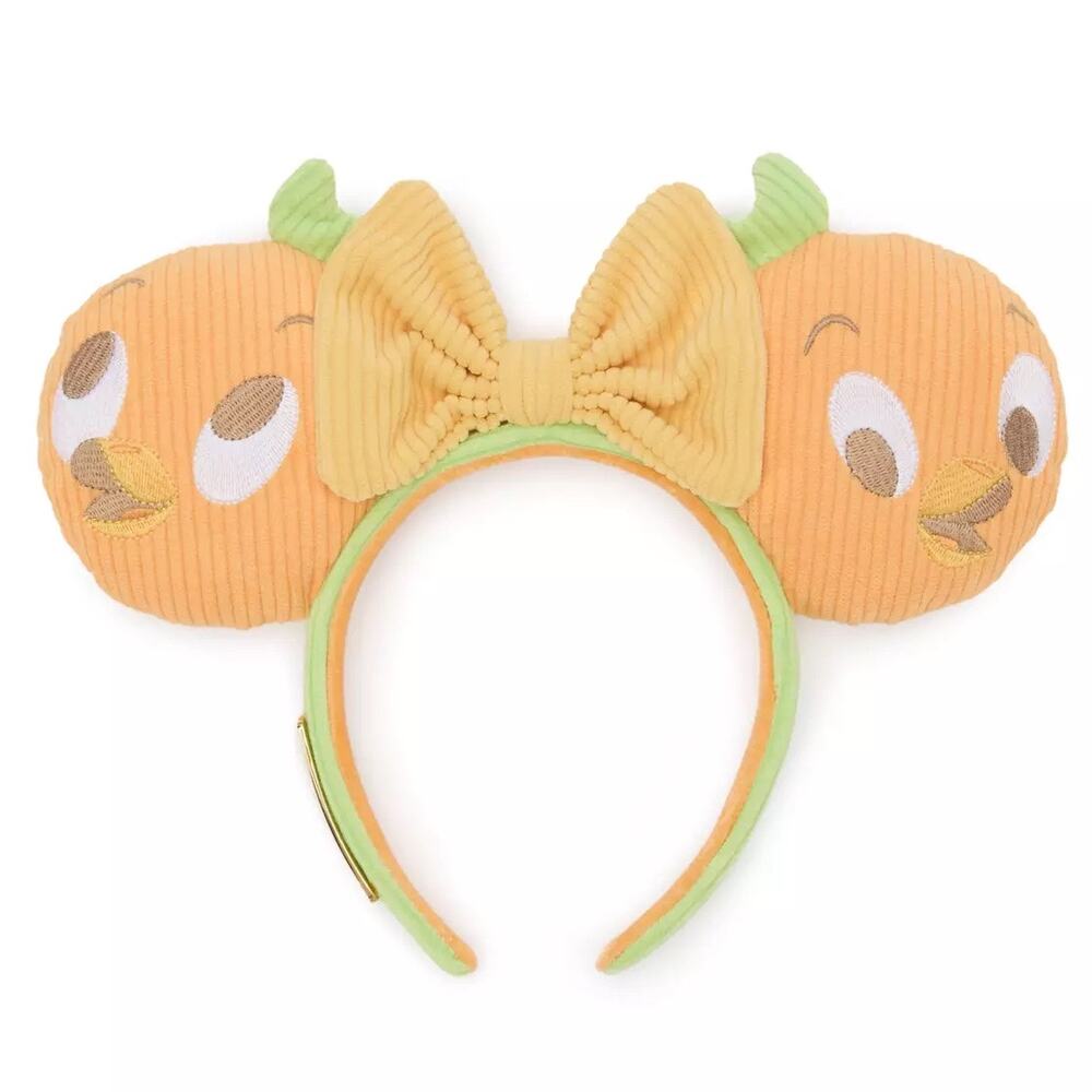 Disney Parks 2025 Loungefly Corduroy Orange Bird Ears Headband - Brand New!